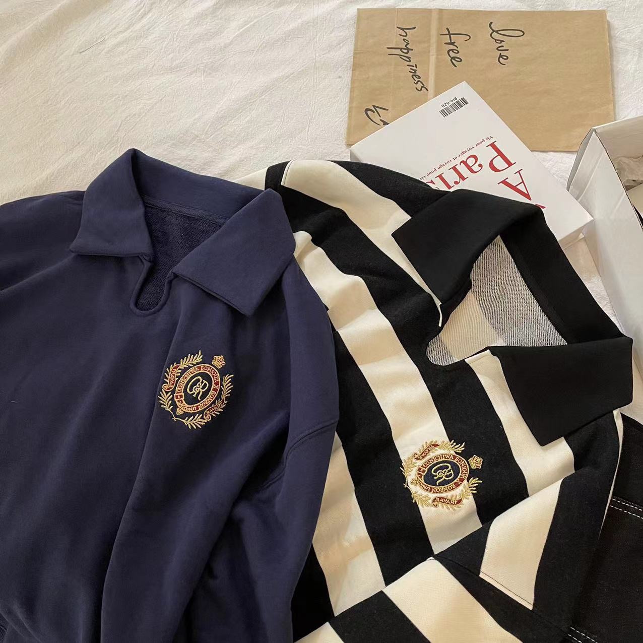 Straykids&ITZY&GIDLE Embroidered Polo Sweatshirt