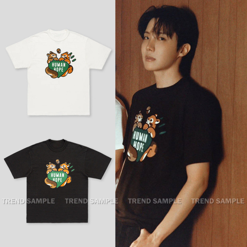 BTS J-Hope Inspired Human Made x Human Hope Squirrel Print T-Shirt