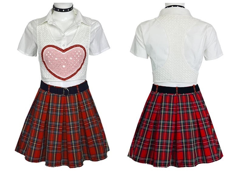 aespa WINTER Inspired Heart Knit Vest Set