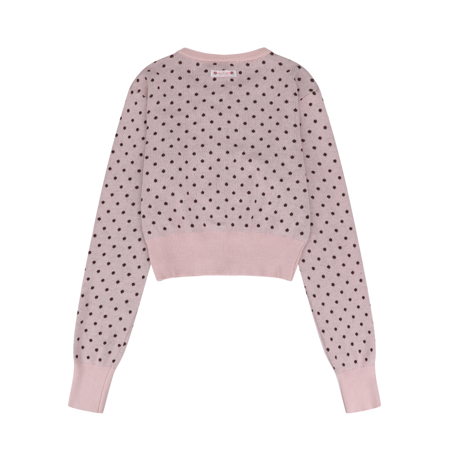 IVE Rei&LE SSERAFIM Eunchae Inspired Polka Dot Cropped Knit Cardigan