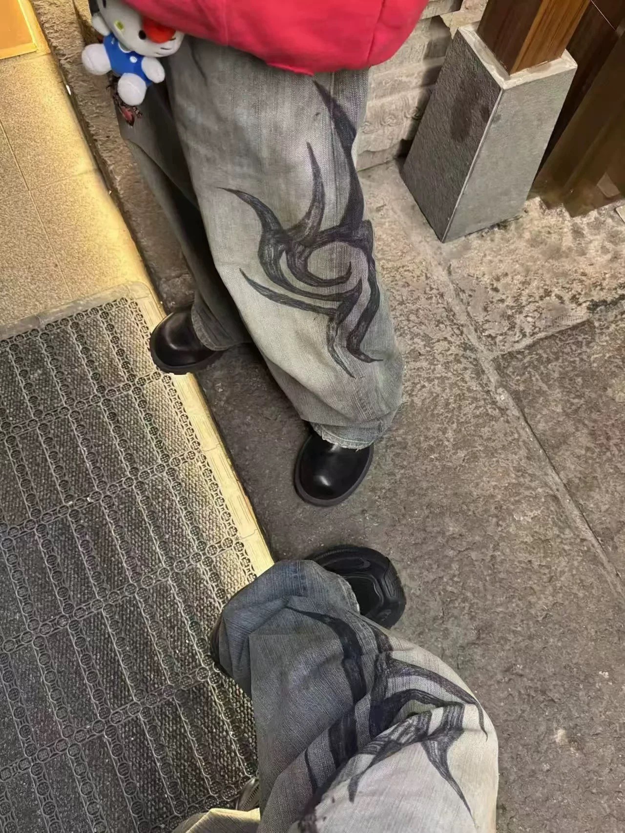 TXT Yeonjun Inspired Flame Print Wide Leg Pants