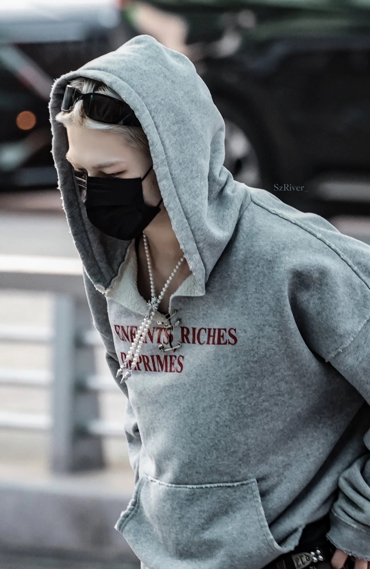 Enhypen Niki Gray Vintage Keywords Distressed inspired Oversized Hoodie