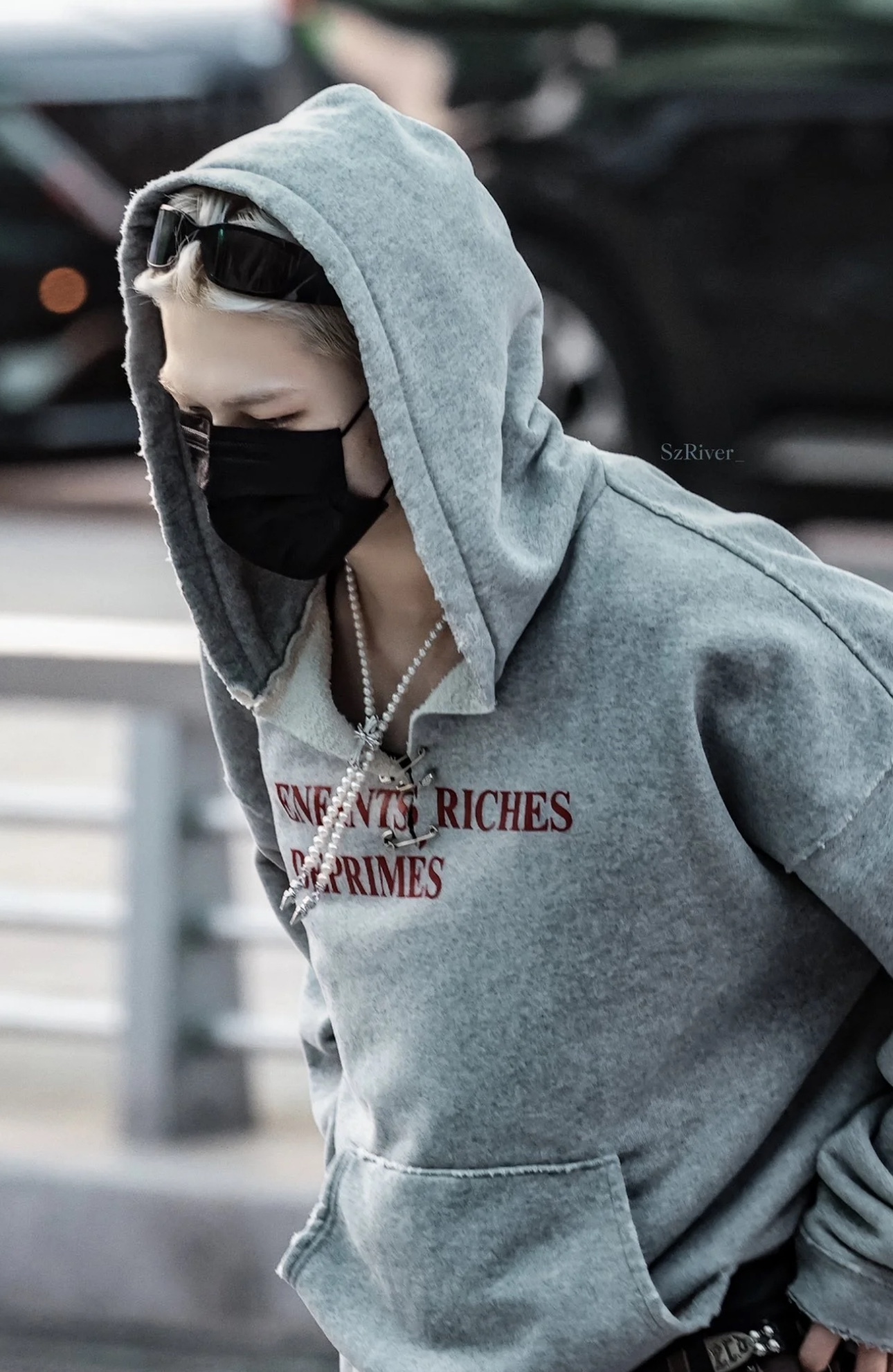 Enhypen Niki Gray Vintage Keywords Distressed inspired Oversized Hoodie