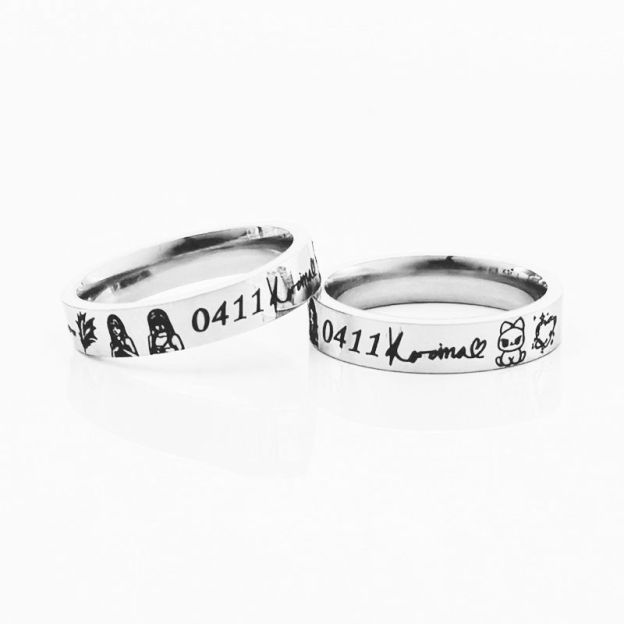 Aespa Karina Fanmade Birthdate Signature Ring-