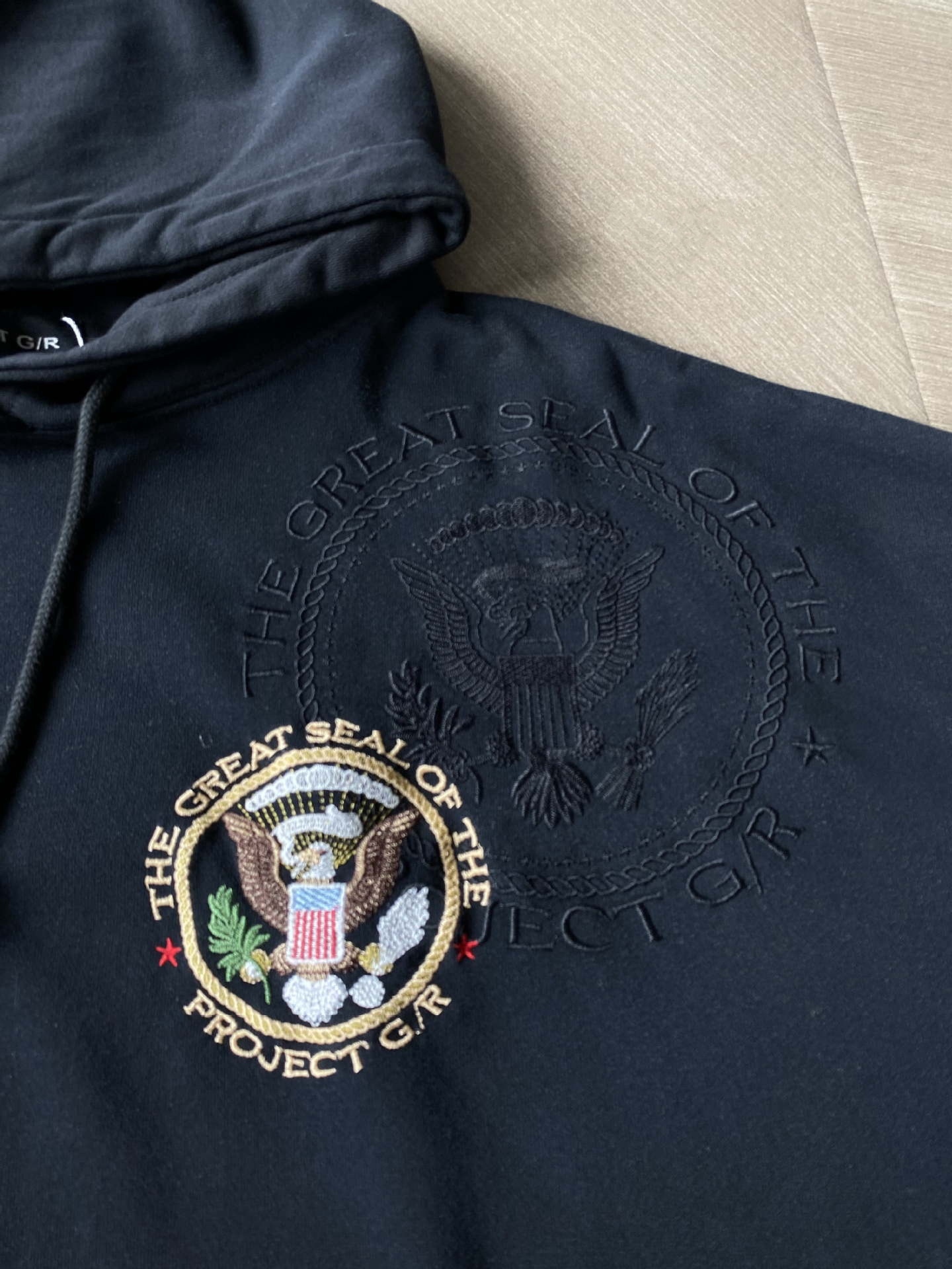 ENHYPEN Sunghoon Inspired Vintage Washed Badge Black Hoodie