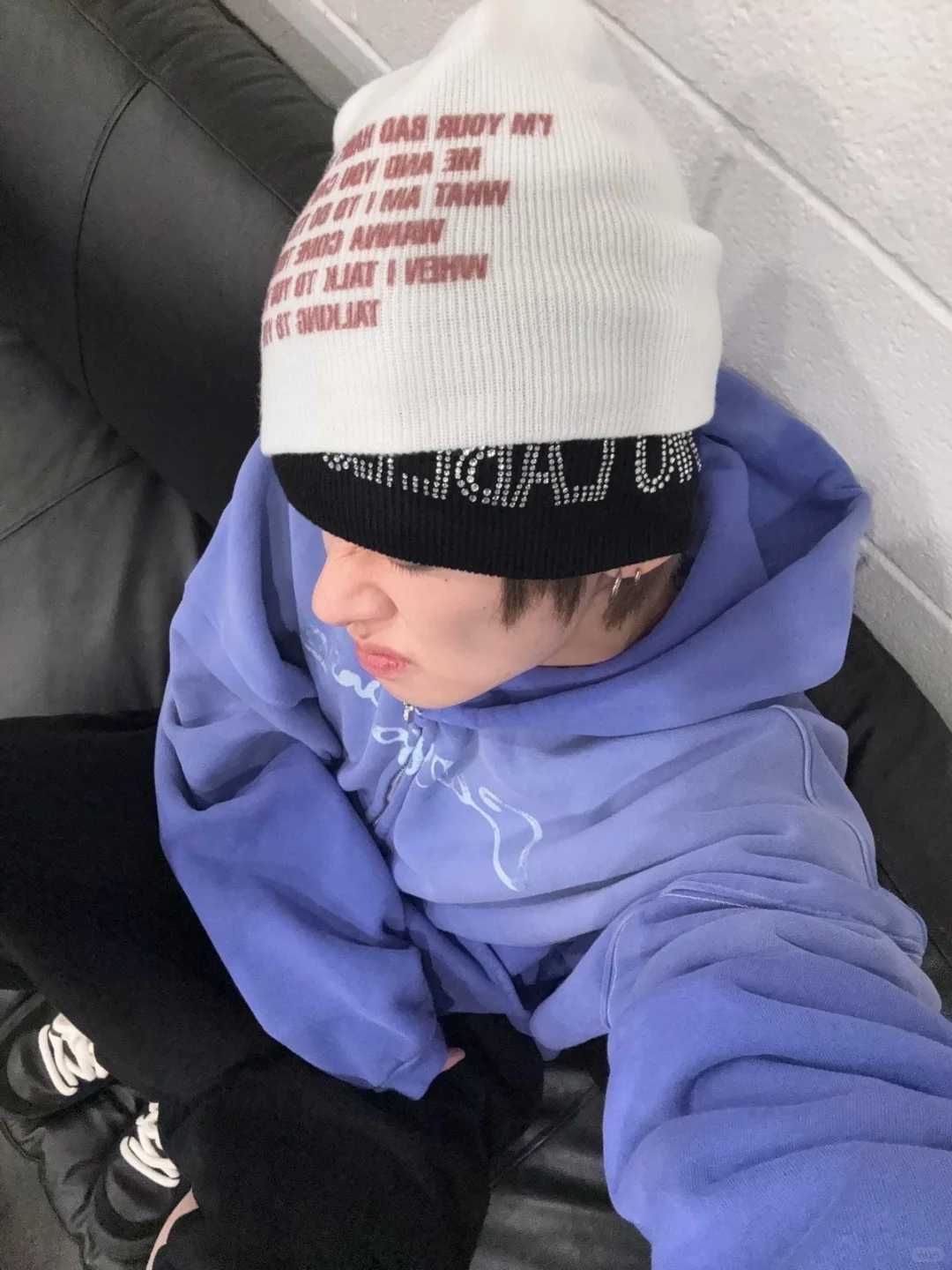 TXT Yeonjun Inspired Blue Gradient Zip-Up Hoodie