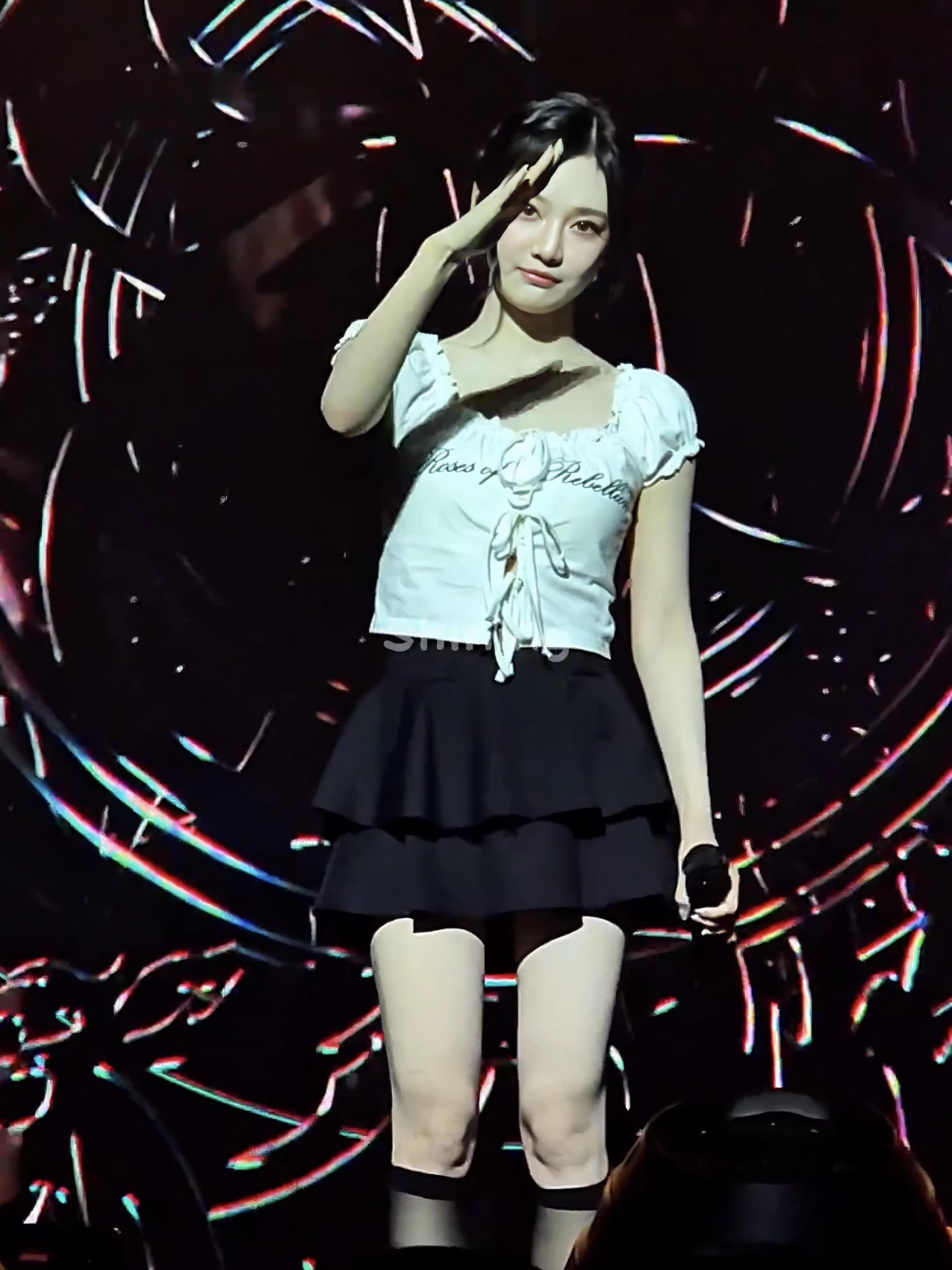 Aespa Ningning Inspired Ruffled Tie-Front Top