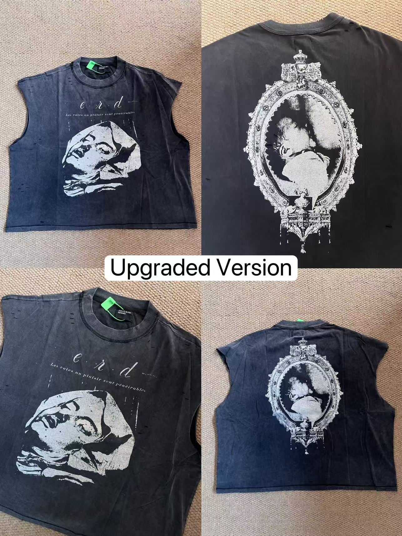 Enhypen Niki Inspired ERD Nun Print Distressed Cropped Sleeveless Tank Top-NI-KI