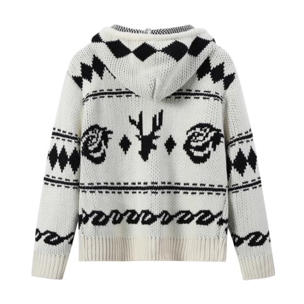 Hooded Sweater Zipper Cardigan-Aespa Karina