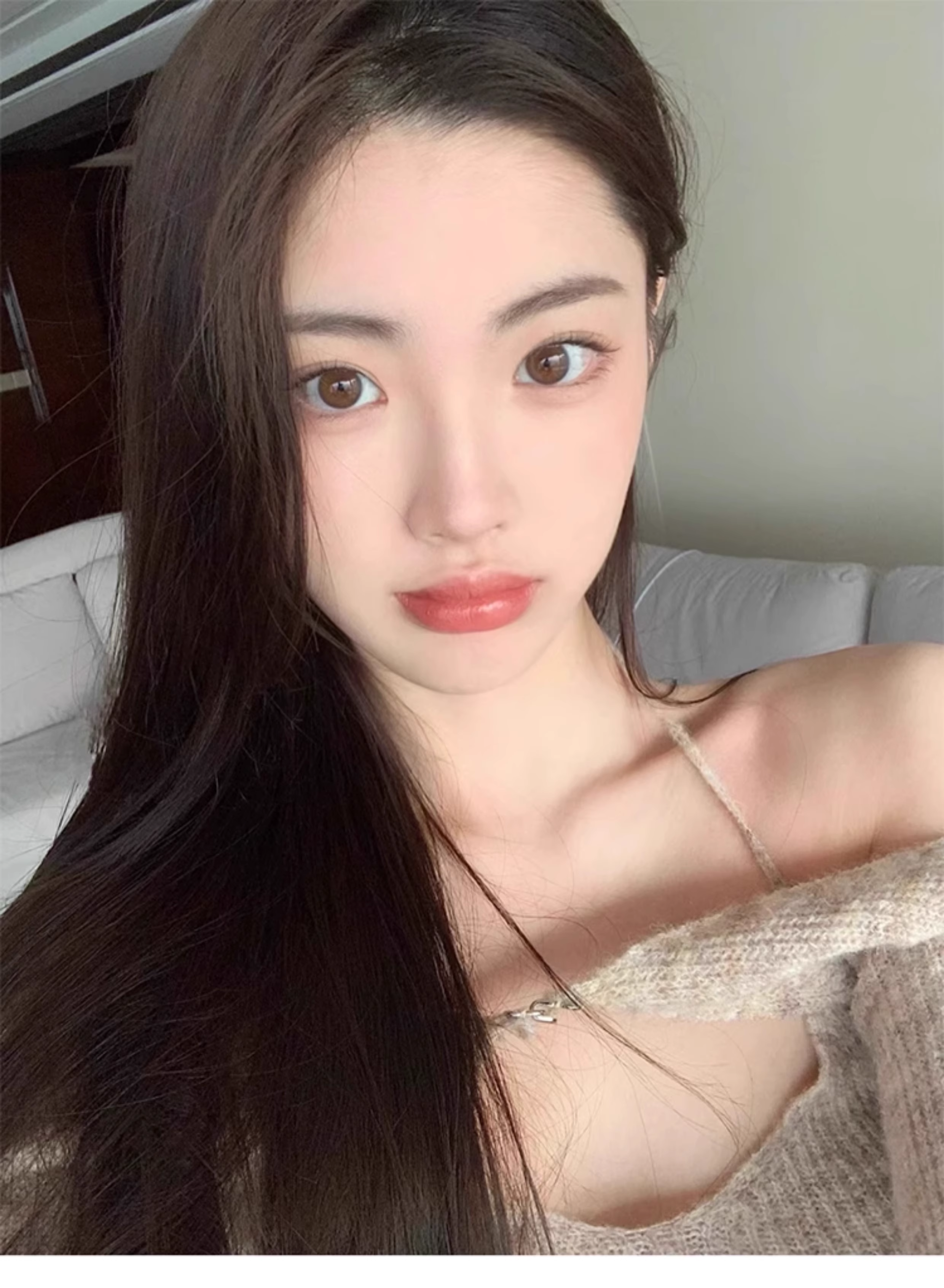 Aespa Winter Inspired Neck Halter Slim Fit Crop Top