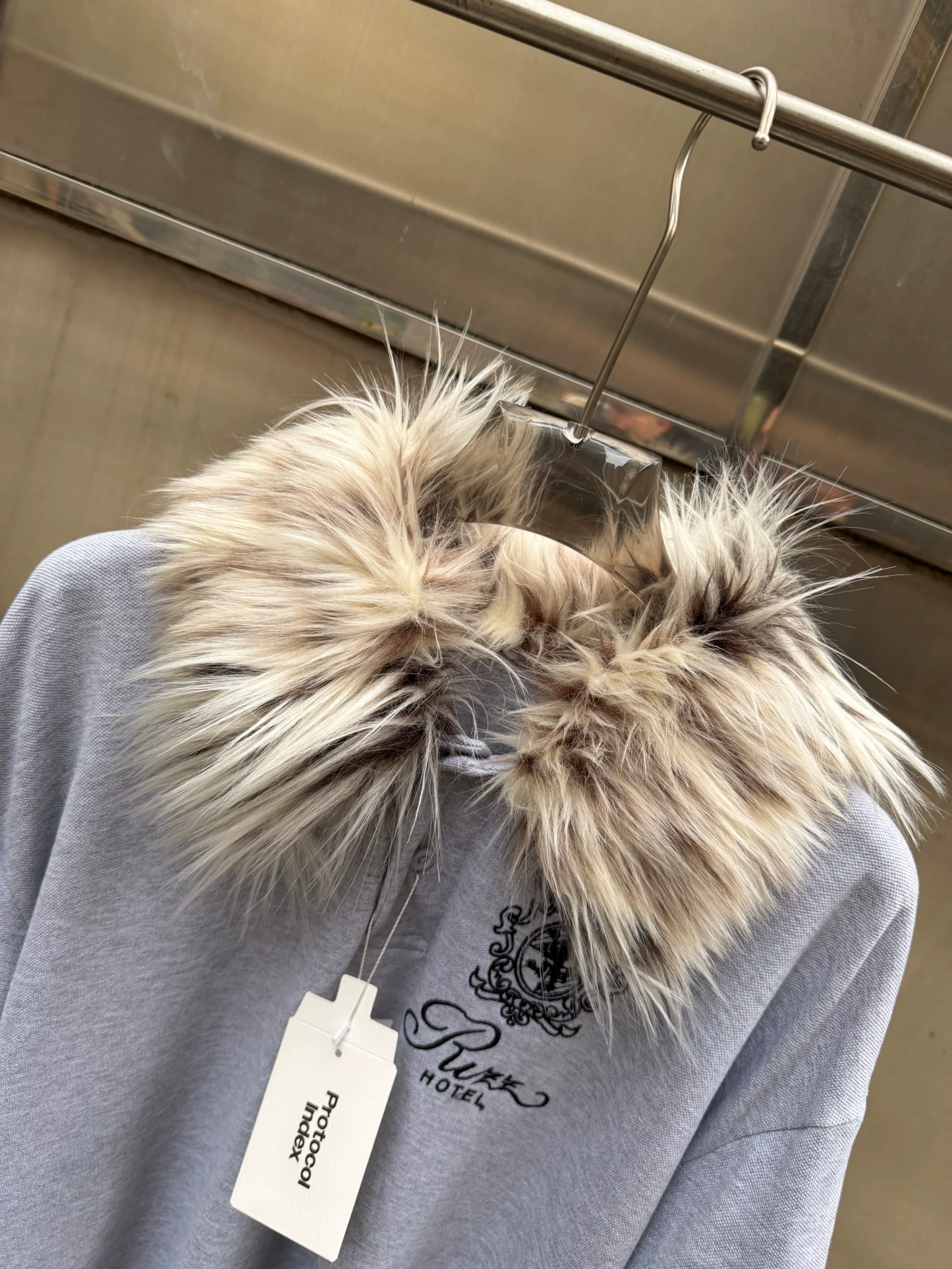 Cortis James Inspired Fur Collar Layered Polo Shirt