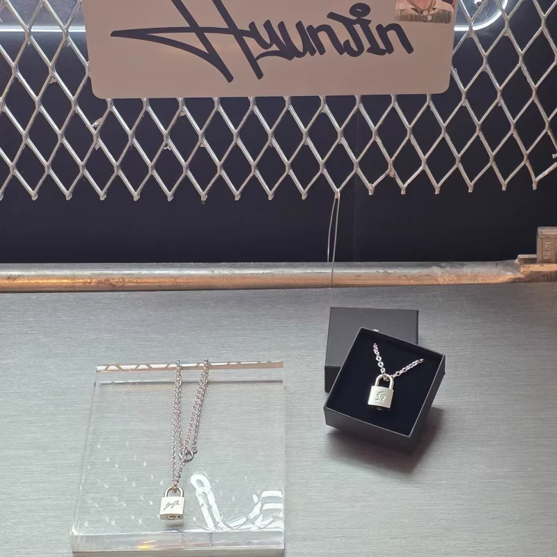 Straykids Hyunjin Inspired Initial Lock Pendant Necklace