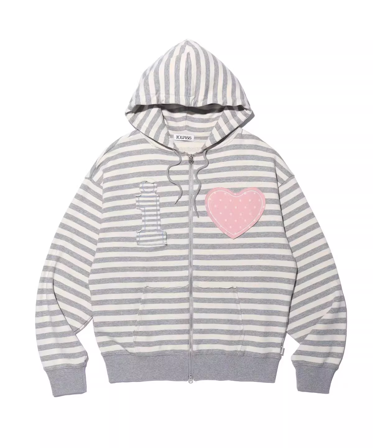 IVE Rei Inspired I Love Applique Zip-up Hoodie