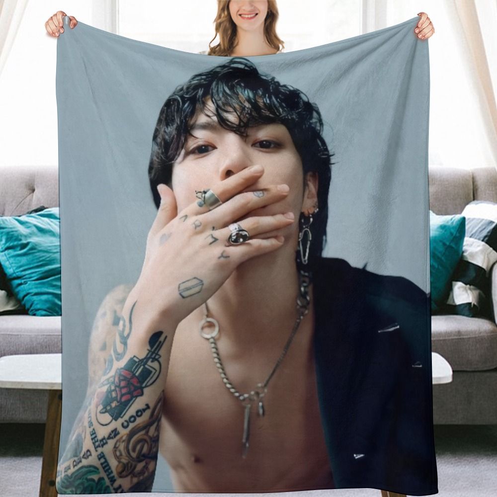BTS Jungkook Inspired Flannel Blanket