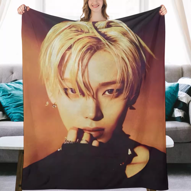 Enhypen Sunoo Fanmade Flanne Blanket - Kpop Concert Fan Blanket
