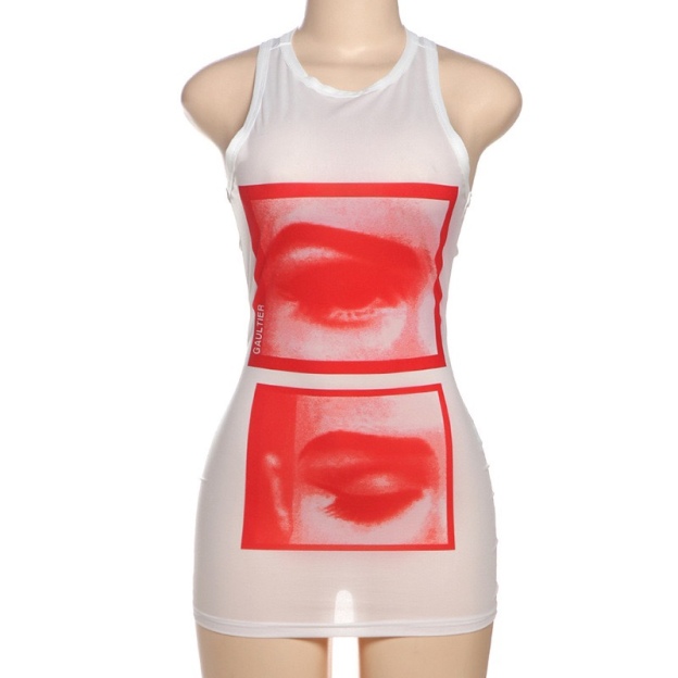 Blackpink Jennie Inspired Sleeveless Graphic Dress