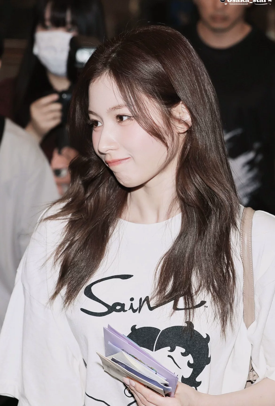 Twice Sana Inspired Betty Boop Graphic Oversized White Tee