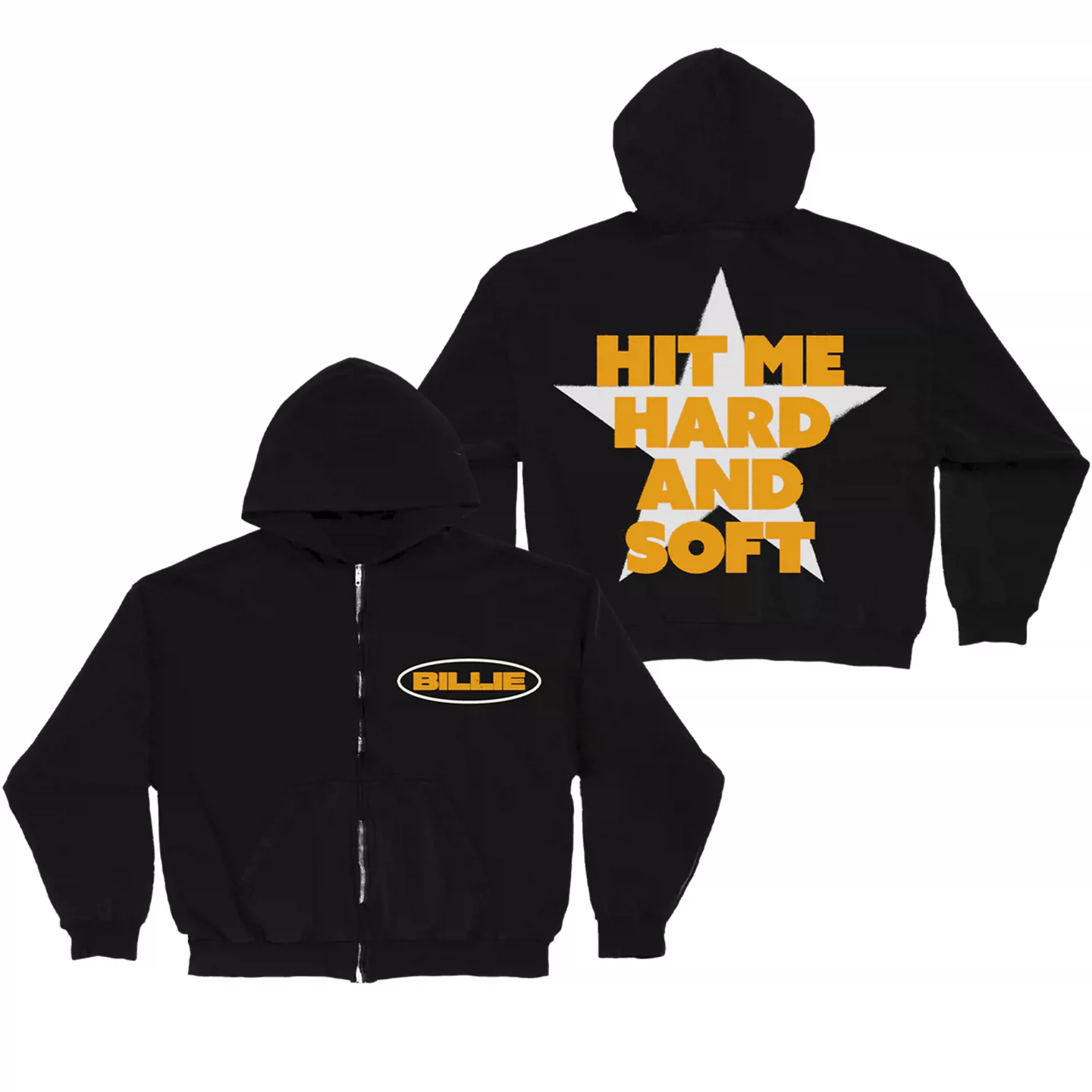 Billie Eilish HIT ME HARD AND SOFT Merch Inspired Star Zip-Up Hoodie