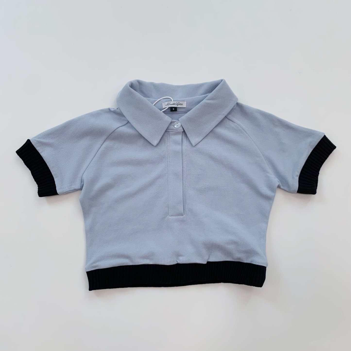 Blackpink Rose Inspired Color-Block Cropped Polo Shirt