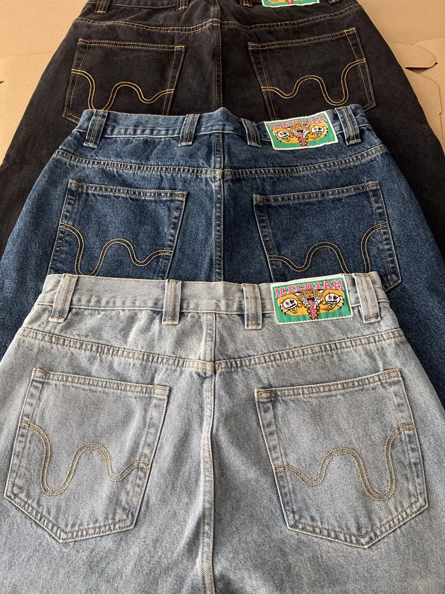 Cortis Juhoon Inspired Ice Cream Running Dog Denim Jeans