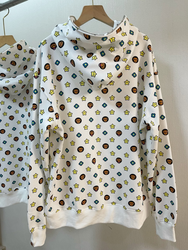 NewJeans Haerin Inspired BABY MILO Print Zip-Up Hoodie Jacket