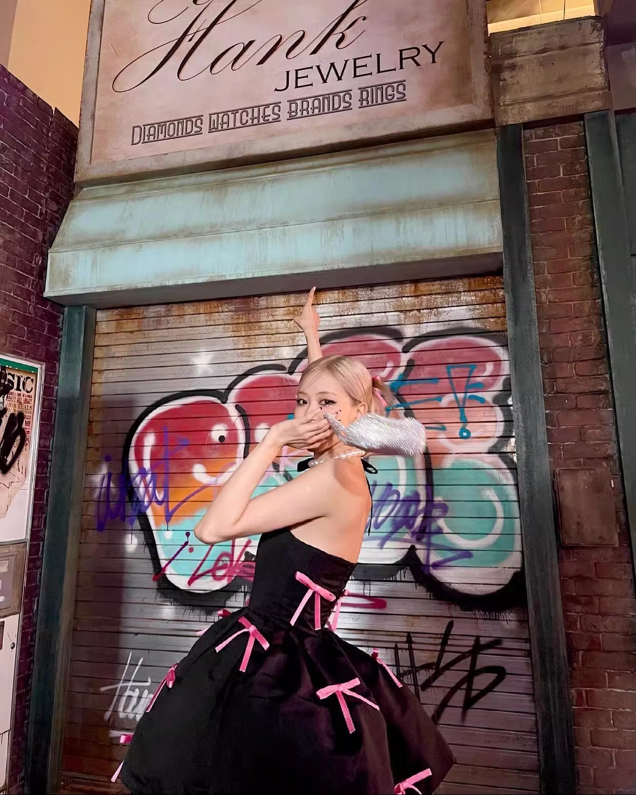 BLACKPINK Rosé Inspired Bustier Bow Fluffy Dress 