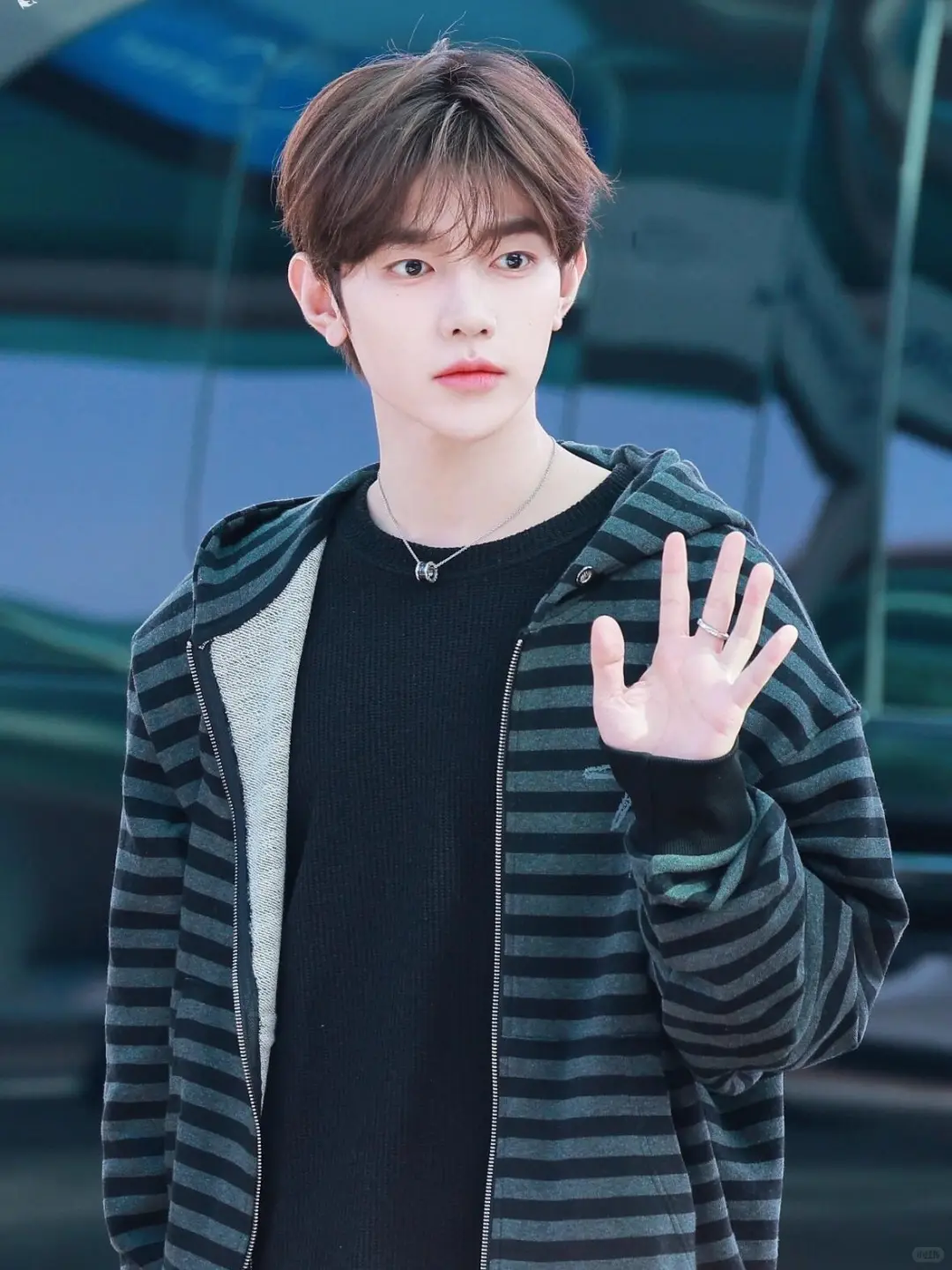 NCT WISH Riku&ZB1 ZhangHao Inspired Y2K Light Gothic Striped Zip-up Hoodie 