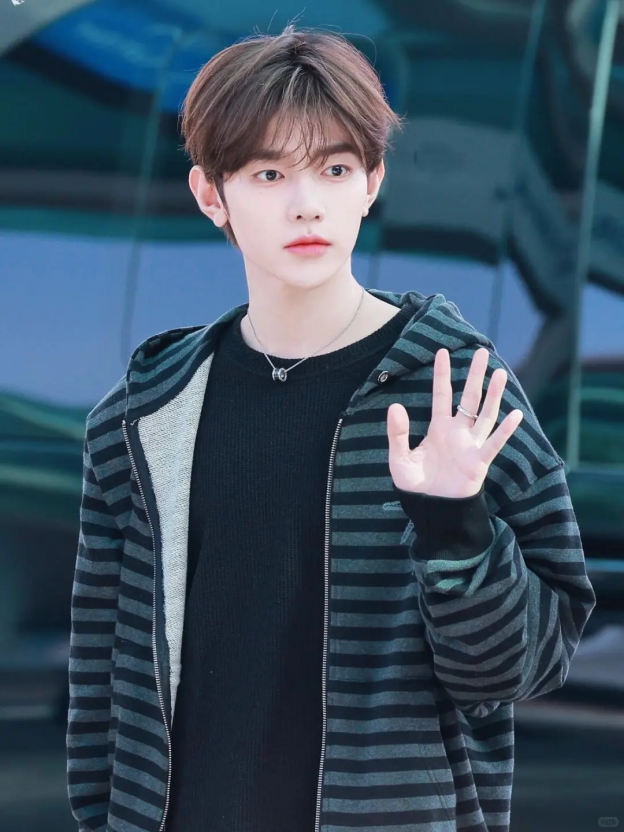 NCT WISH Riku&ZB1 ZhangHao Inspired Y2K Light Gothic Striped Zip-up Hoodie 