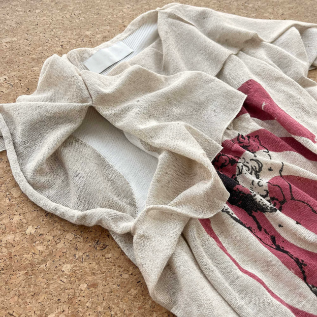 IVE Yujin Inspired Cherub Spiral Print Asymmetric Knit Top