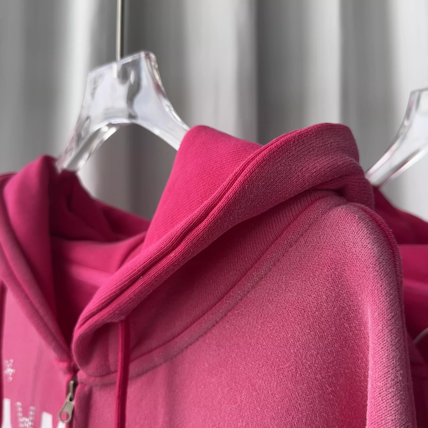 Hearts2hearts Stella Inspired Vintage Pink Oversized Graphic Zip-Up Hoodie