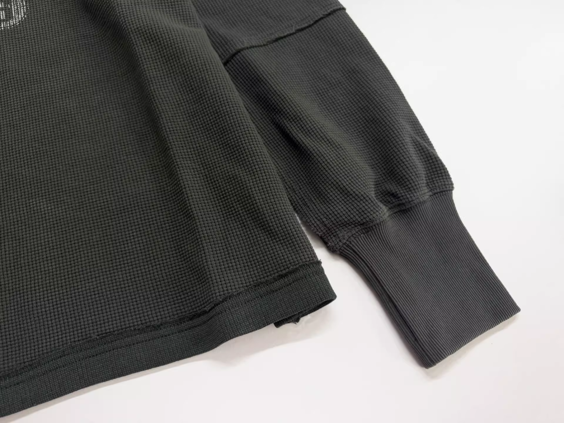 Cortis Martin Inspired Waffle Knit Rhinestone Long Sleeve Tee