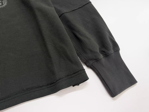 Cortis Martin Inspired Waffle Knit Rhinestone Long Sleeve Tee