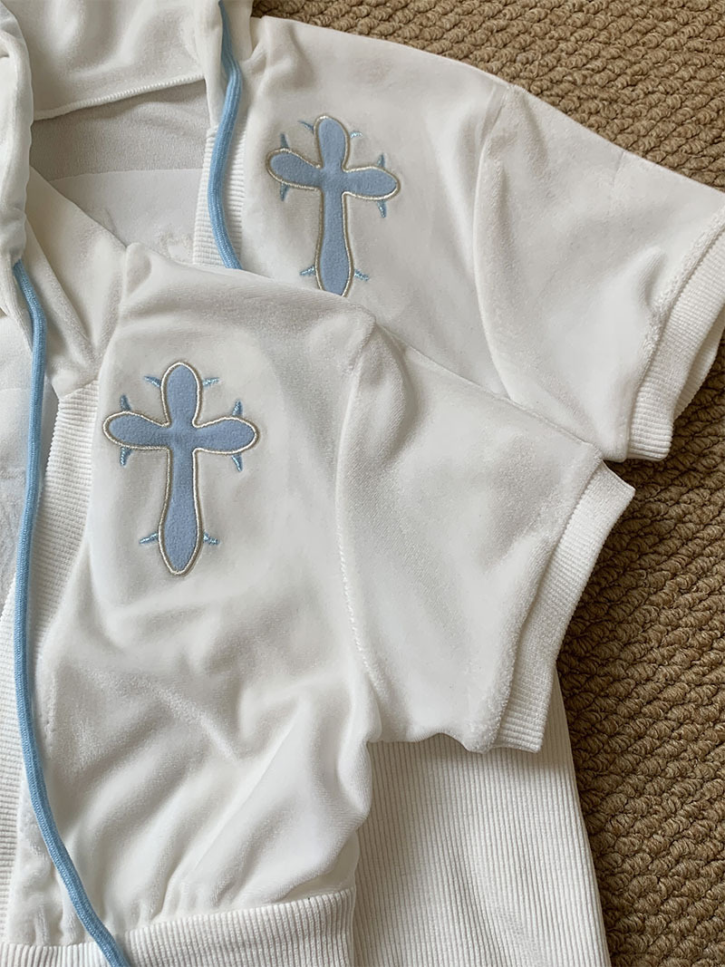 Aespa Giselle Inspired Cross Crop Hoodie + Low-Rise Shorts Set