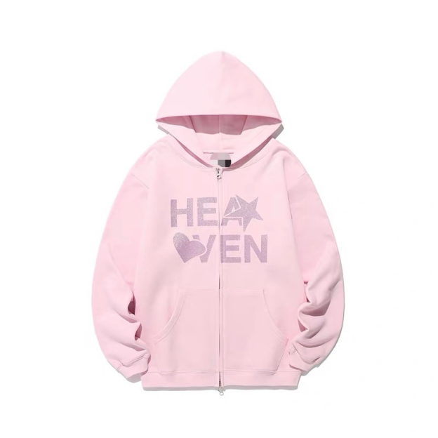TWS Dohoon Inspired HEAVEN Star Heart Full Zip Hoodie