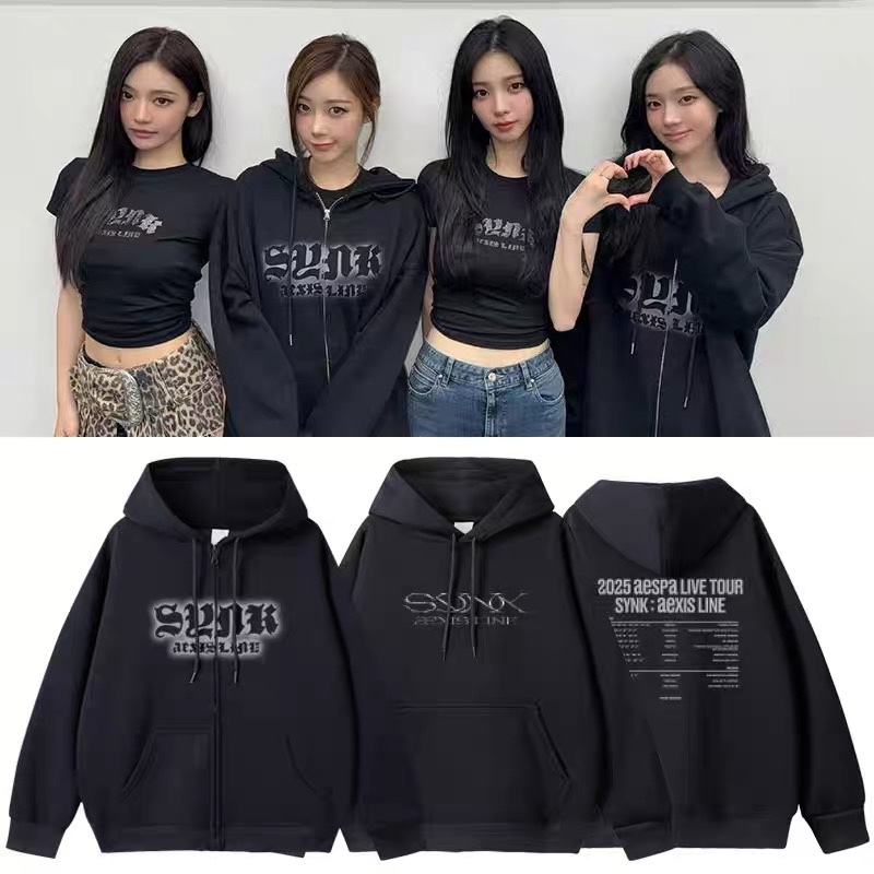 Aespa 2025 Tour SYNK aeXIS LINE Merch Inspired Hoodie