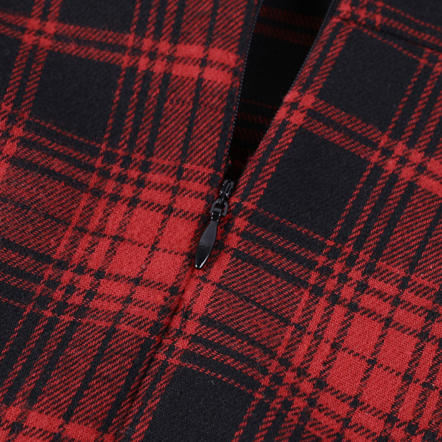 Red Plaid Tube Dress-Straykids concert outfitidea for STAY