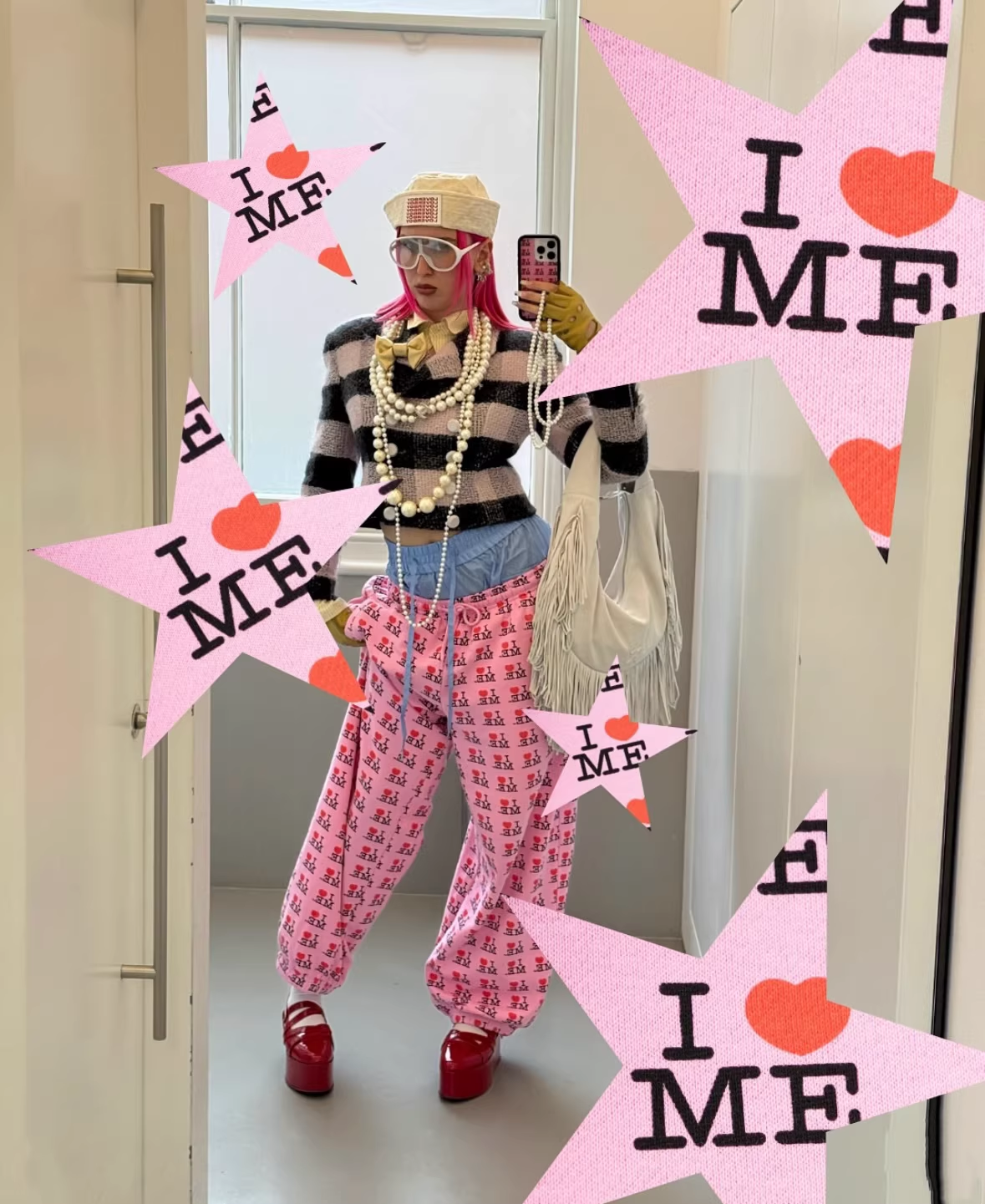 ILLIT NOT CUTE ANYMORE Inspired I HEART ME Print Tracksuit Set