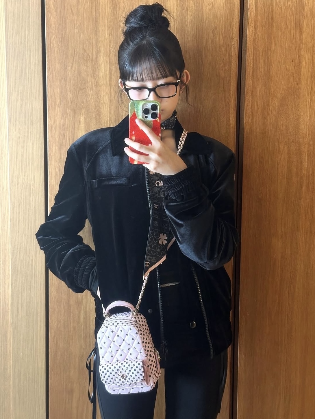 Bow tie Ribbon Zipper Velvet Jacket-Rei IVE