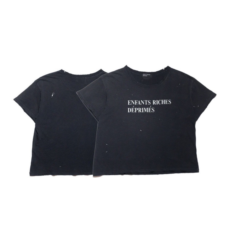 Distressed Washed Grey Keywords Inspired Short Sleeve T-shirt