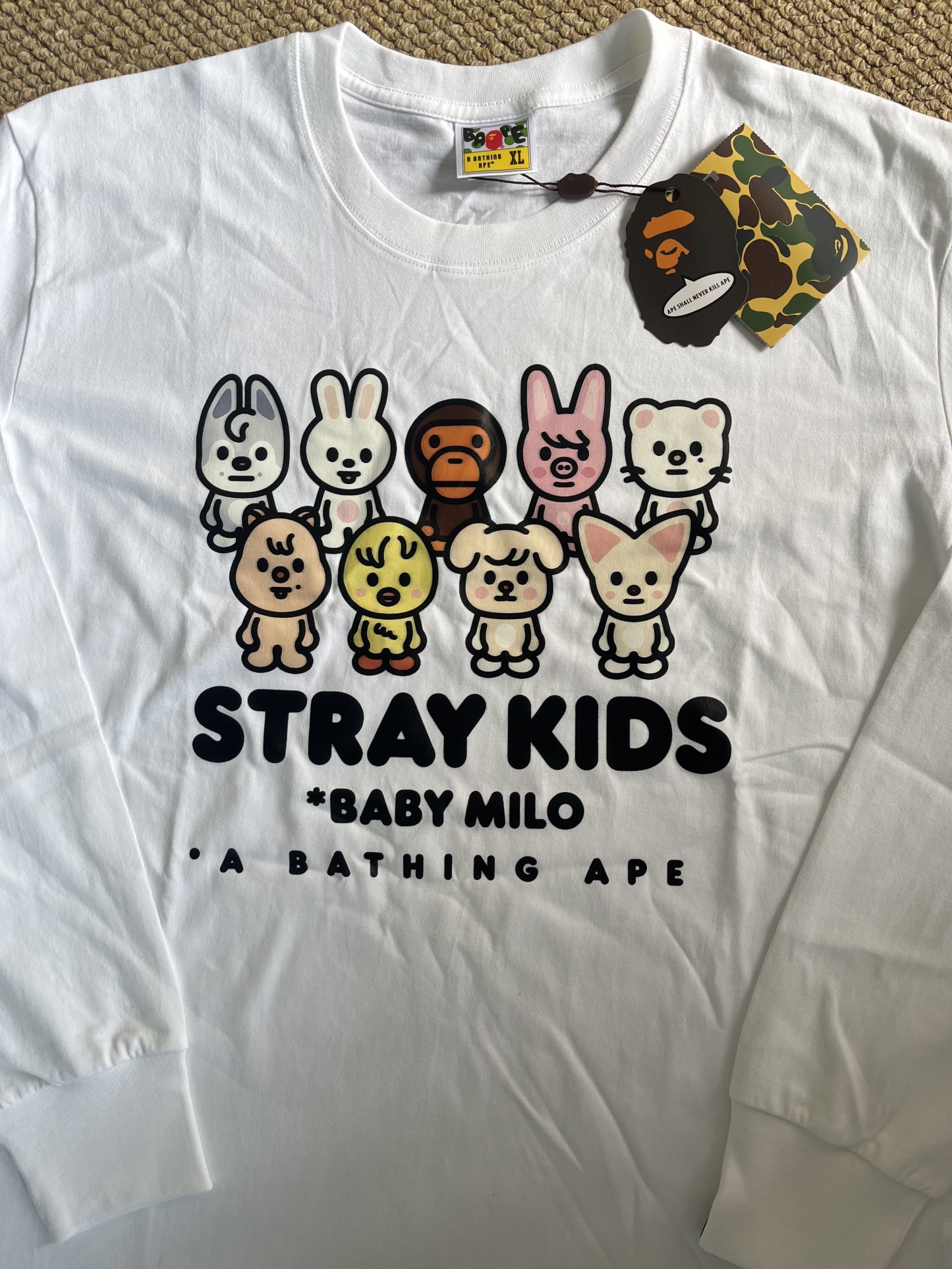 StrayKids BAPE Inspired Long Sleeve T-Shirt-Stray Kids BAPE
