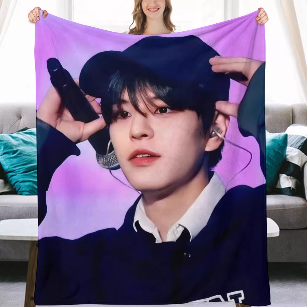 Stray kids Seungmin Fanmade Flanne Blanket - Kpop Concert Fan Blanket-Straykids