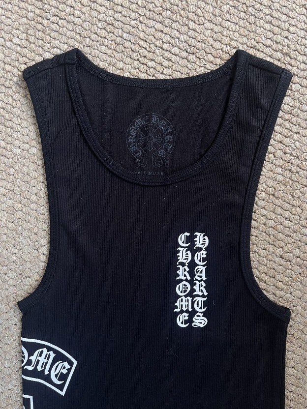 Stray kids Hyunjin Inspired Chrome Hearts Style Black Logo Tank Top-straykids