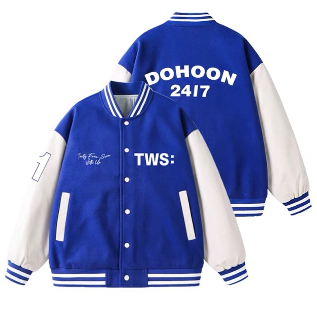 TWS Inspired Blue Baseball Jacket