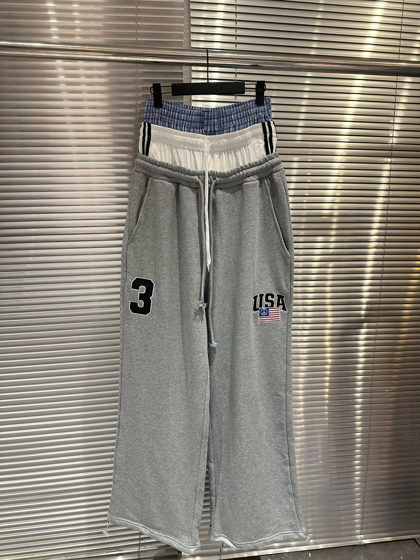 Enhypen Niki Inspired Drawstring Fake Three-Waist Paneled Sweatpants