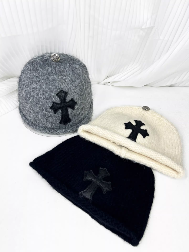Enhypen NIKI inspired Chrome Hearts Style Cross Patch Knit Beanie
