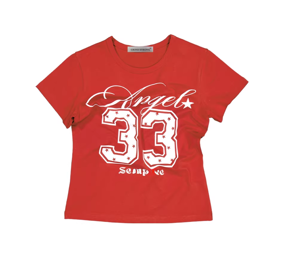 Aespa Winter Inspired Angel 33 Red Crop Top Tee