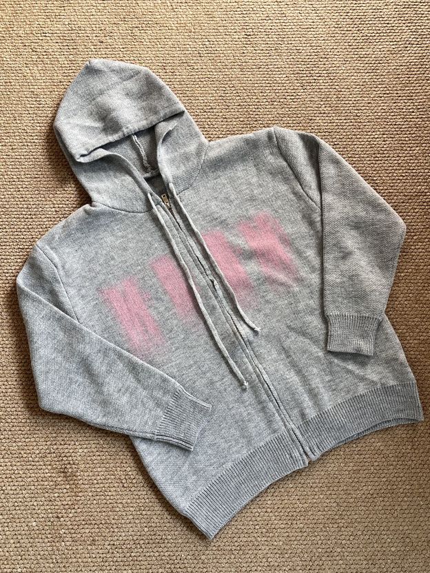 Enhypen Sunoo inspired Grey Pink Cardigan Phantom Sweater Jacket