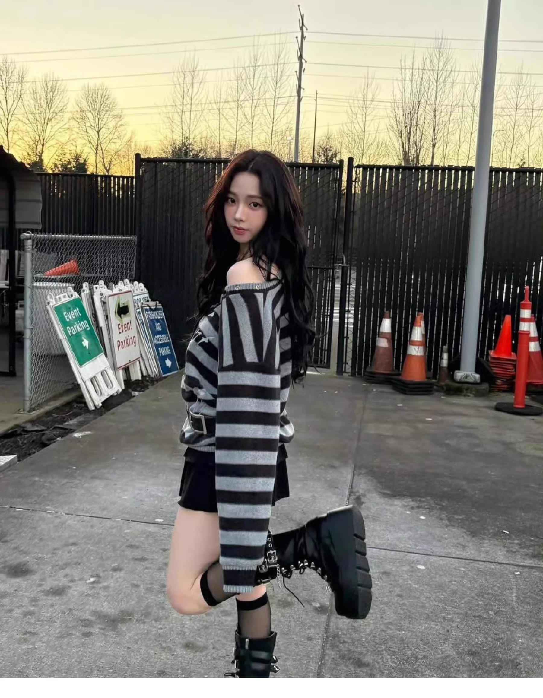 Karina Same Striped Knitwear-Aespa Karina