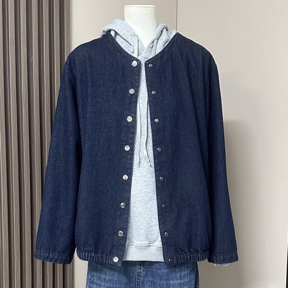 Deep blue vintage denim jacket-Aespa Ningning