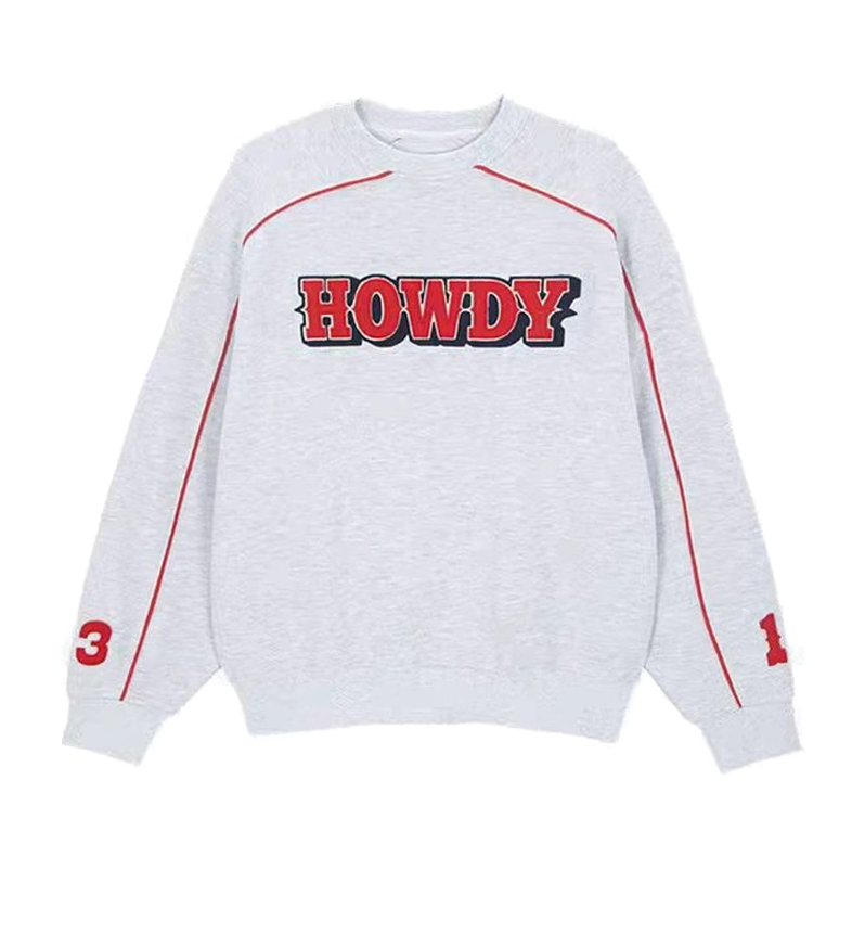 Monogrammed Embroidered Loose Sweatshirt-Blackpink Jennie&Aespa Karina